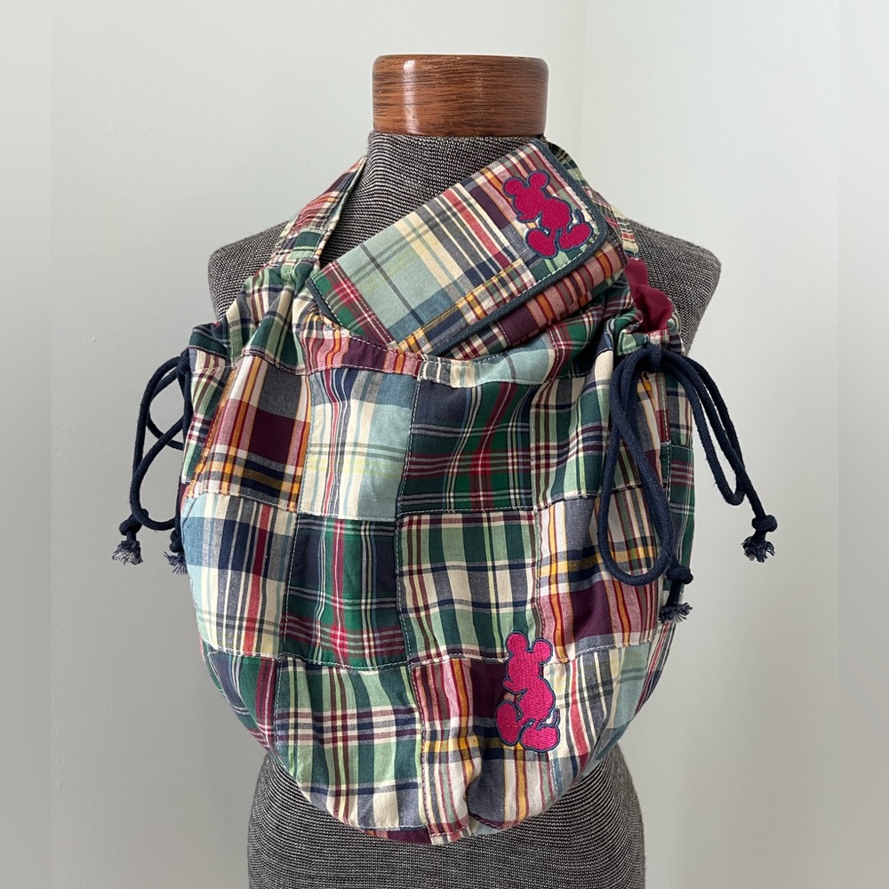 🏰✨ Disney Mickey Mouse Patchwork Plaid Hobo Bag & Matching Wallet Set ✨🏰 - Picture 7 of 9